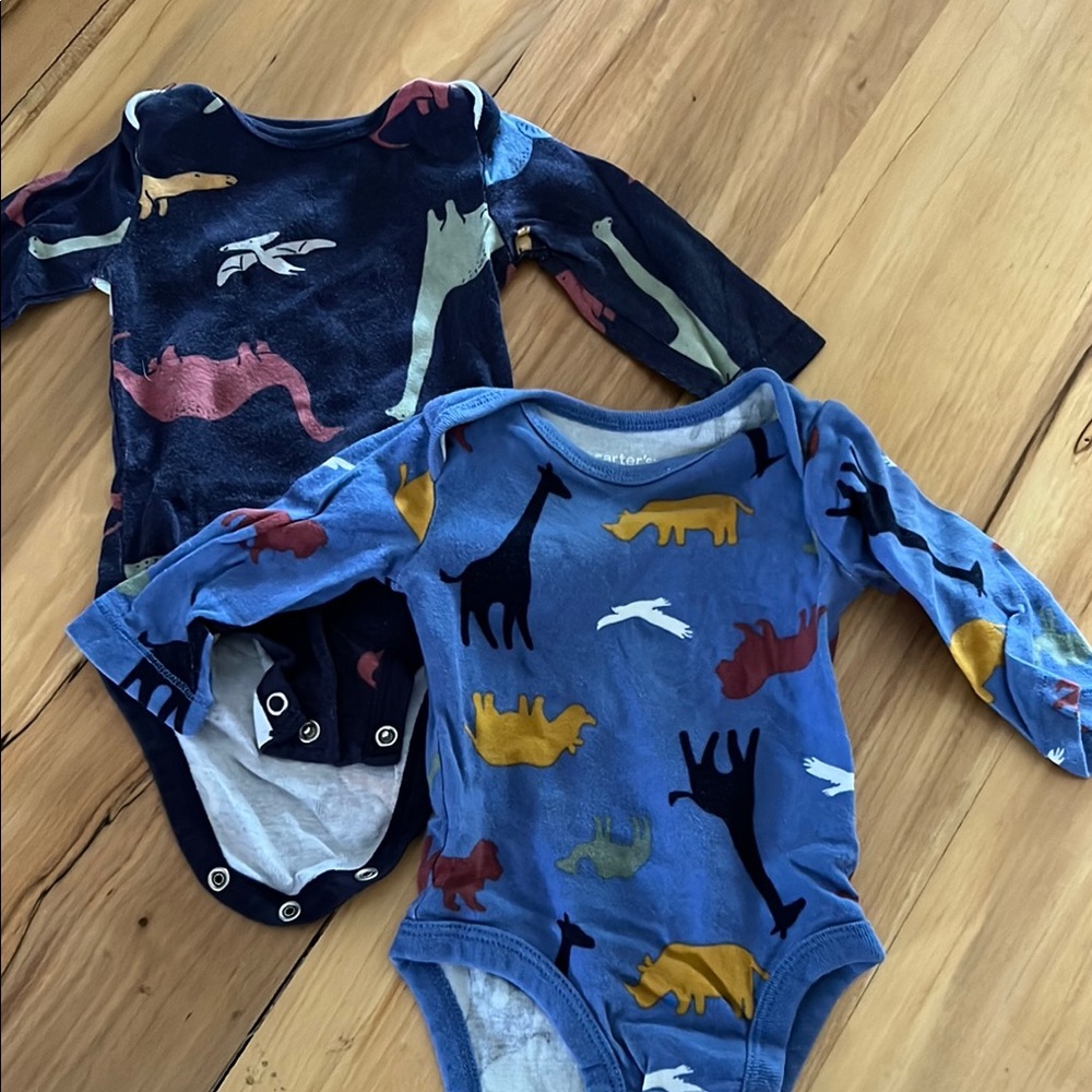 Carter's Blue Dinosaur Bodysuits Set
